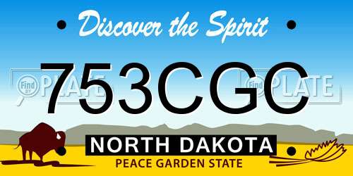 753CGC North Dakota License Plate