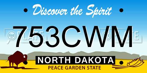 753CWM North Dakota License Plate