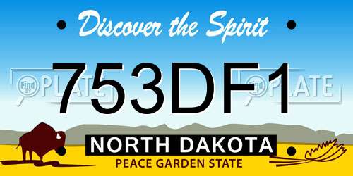 753DF1 North Dakota License Plate