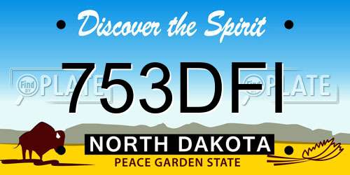 753DFI North Dakota License Plate