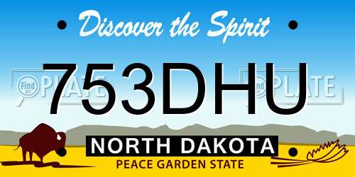 753DHU North Dakota License Plate