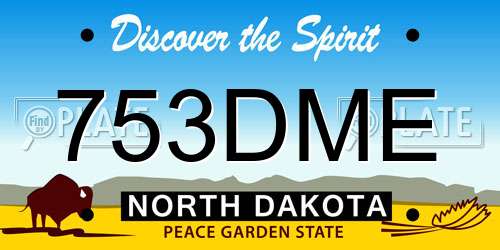 753DME North Dakota License Plate