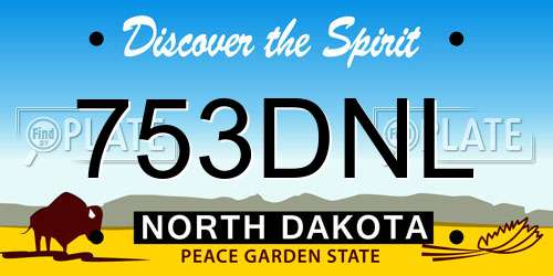 753DNL North Dakota License Plate