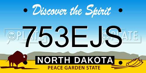 753EJS North Dakota License Plate
