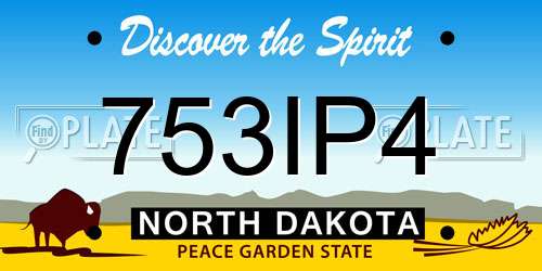 753IP4 North Dakota License Plate