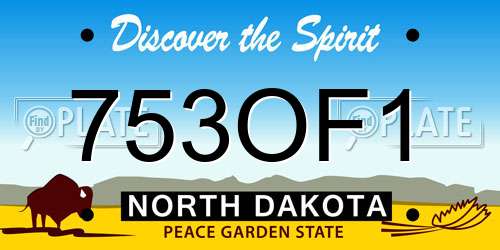 753OF1 North Dakota License Plate
