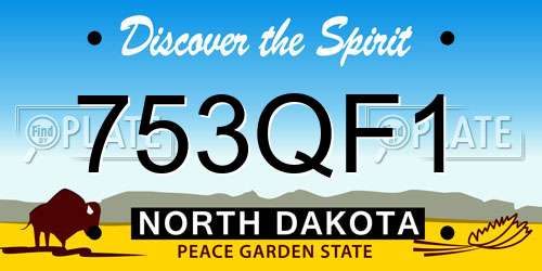 753QF1 North Dakota License Plate
