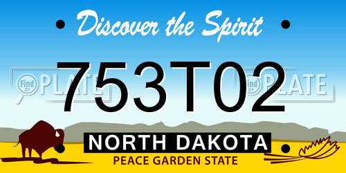 753T02 North Dakota License Plate