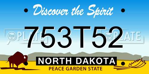 753T52 North Dakota License Plate