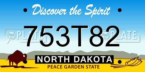 753T82 North Dakota License Plate