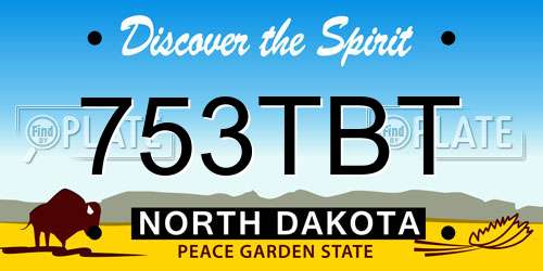 753TBT North Dakota License Plate