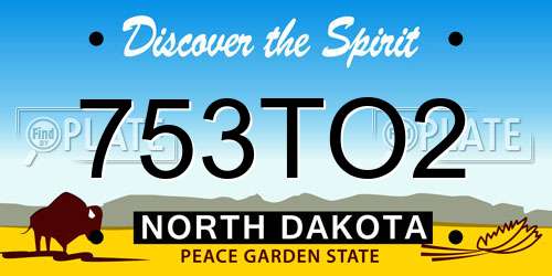 753TO2 North Dakota License Plate