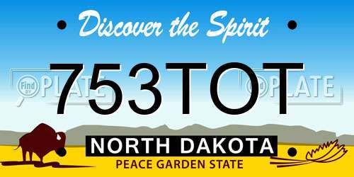 753TOT North Dakota License Plate