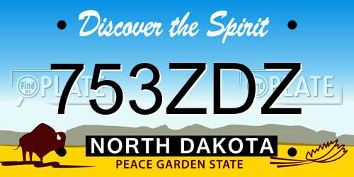 753ZDZ North Dakota License Plate