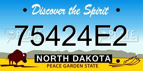 75424E2 North Dakota License Plate