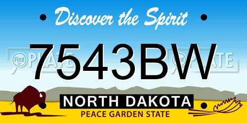 7543BW North Dakota License Plate