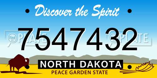 7547432 North Dakota License Plate
