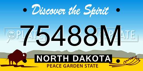 75488M North Dakota License Plate