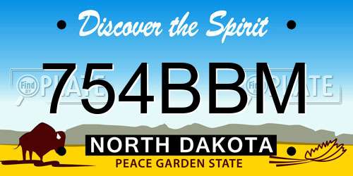 754BBM North Dakota License Plate