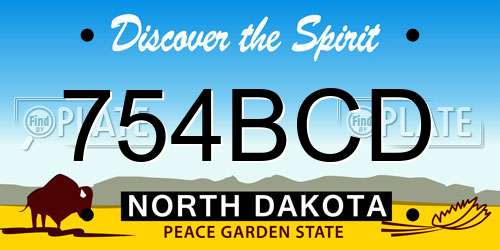 754BCD North Dakota License Plate