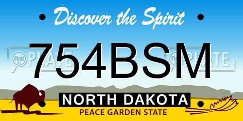 754BSM North Dakota License Plate