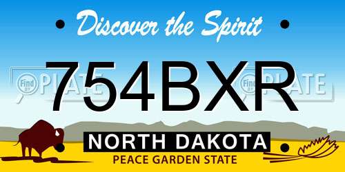 754BXR North Dakota License Plate