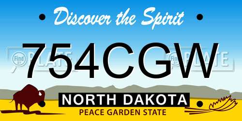 754CGW North Dakota License Plate