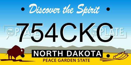 754CKC North Dakota License Plate