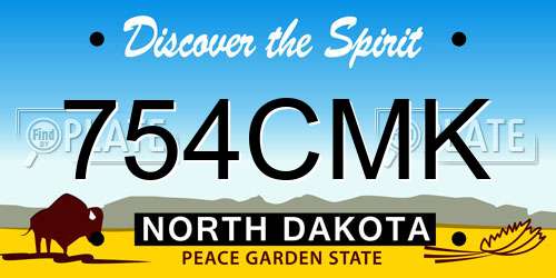 754CMK North Dakota License Plate