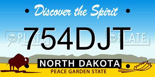 754DJT North Dakota License Plate