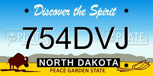 754DVJ North Dakota License Plate