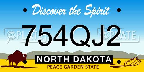 754QJ2 North Dakota License Plate