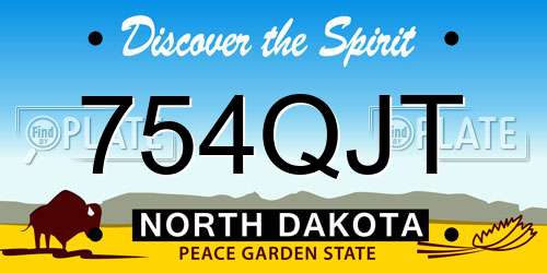 754QJT North Dakota License Plate