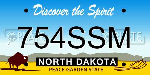 754SSM North Dakota License Plate