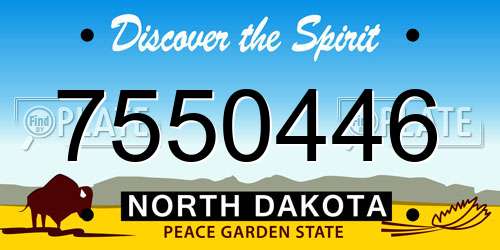 7550446 North Dakota License Plate