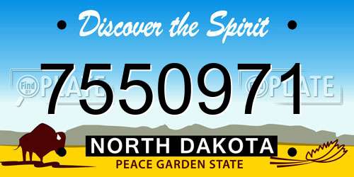 7550971 North Dakota License Plate