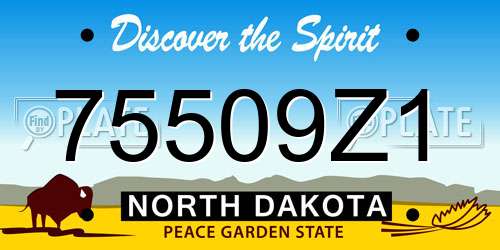 75509Z1 North Dakota License Plate