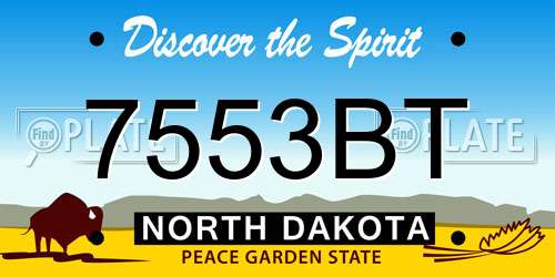 7553BT North Dakota License Plate