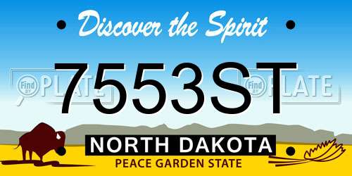 7553ST North Dakota License Plate