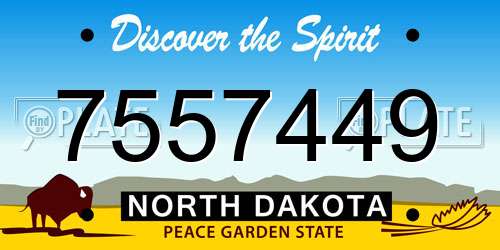 7557449 North Dakota License Plate