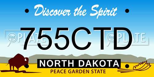 755CTD North Dakota License Plate