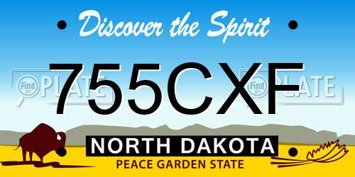 755CXF North Dakota License Plate