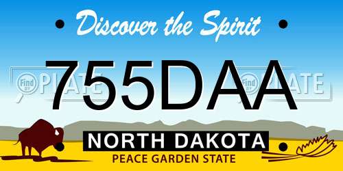 755DAA North Dakota License Plate