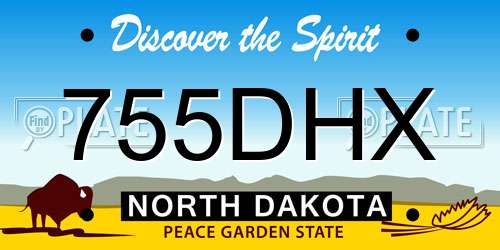755DHX North Dakota License Plate