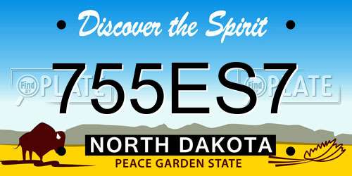 755ES7 North Dakota License Plate