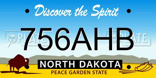756AHB North Dakota License Plate