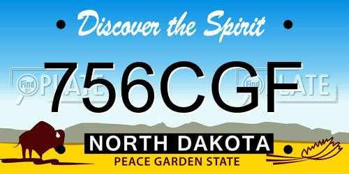 756CGF North Dakota License Plate