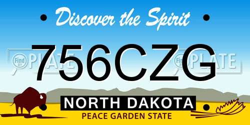 756CZG North Dakota License Plate