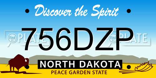 756DZP North Dakota License Plate
