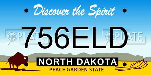 756ELD North Dakota License Plate